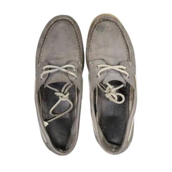 Sperry Mens 8 Top Sider Boat Shoes Classic Leather Lifestyle Preppy 2 Eye Grey main image 4